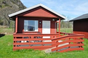 bildet viser liten hytte på Camp Åpta